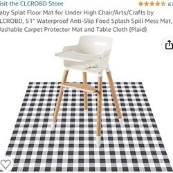 Baby Splat Floor Mat for Under High Chair/Arts/Crafts by CLCROBD, 51" Waterproof Anti-Slip Food Splash Spill Mess Mat, Washable Carpet Protector Mat a