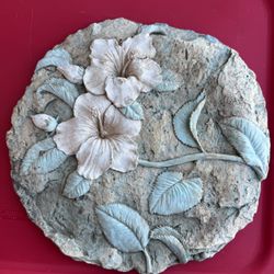 Set of 11 Decorative Floral Garden Stepping Stones – Hibiscus Design