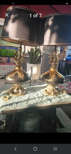 Brass and glass vintages lamps