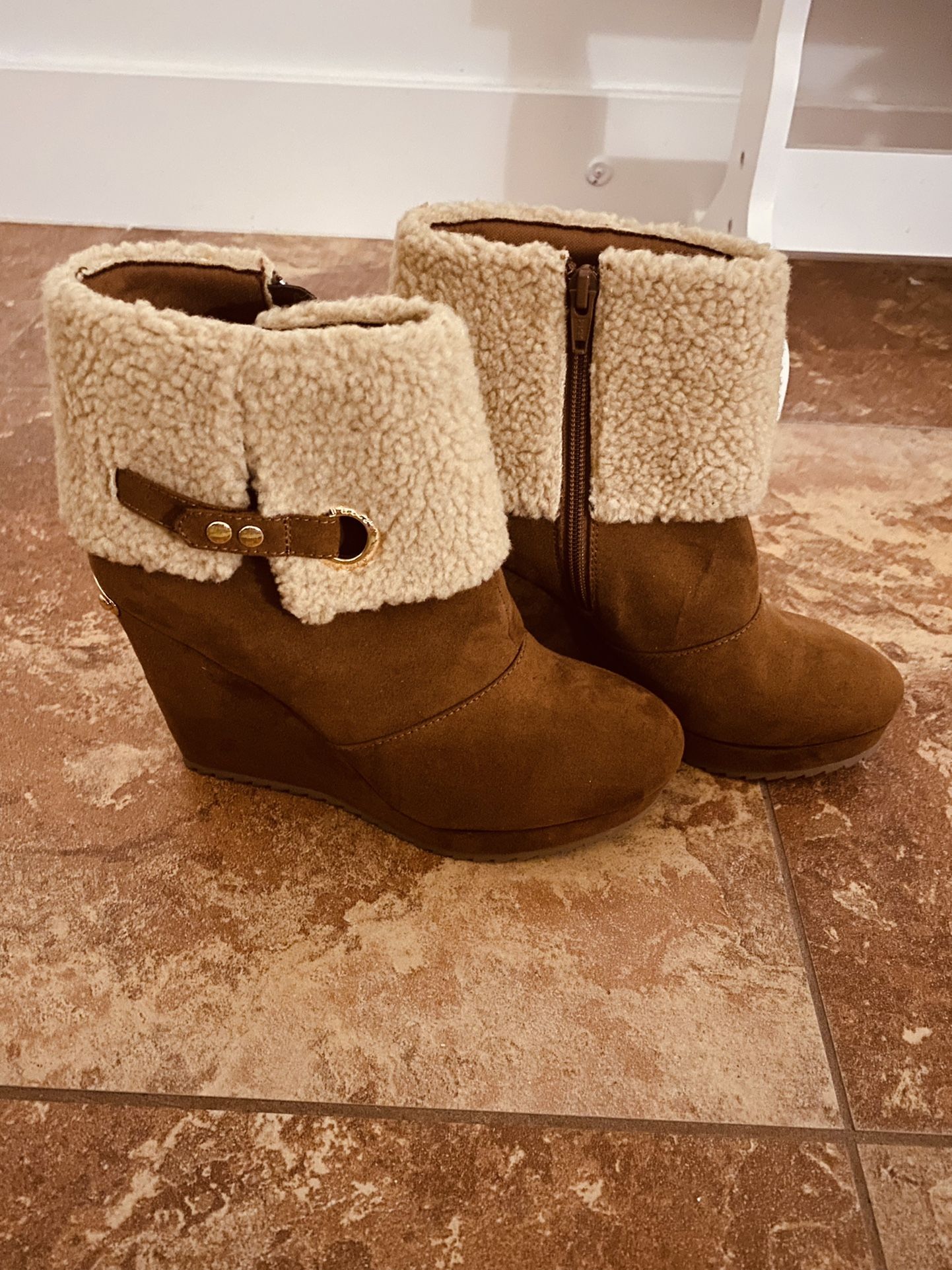 Juicy Couture Buckle Boot Wedge