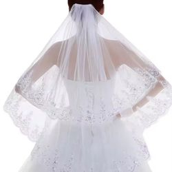 Short Wedding Vell White 