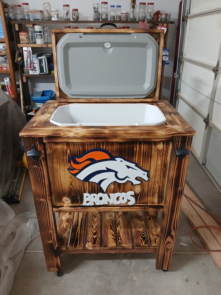 Broncos Cooler Solid Wood