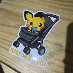 Baby on Board Pichu car decal 5”x3.75”