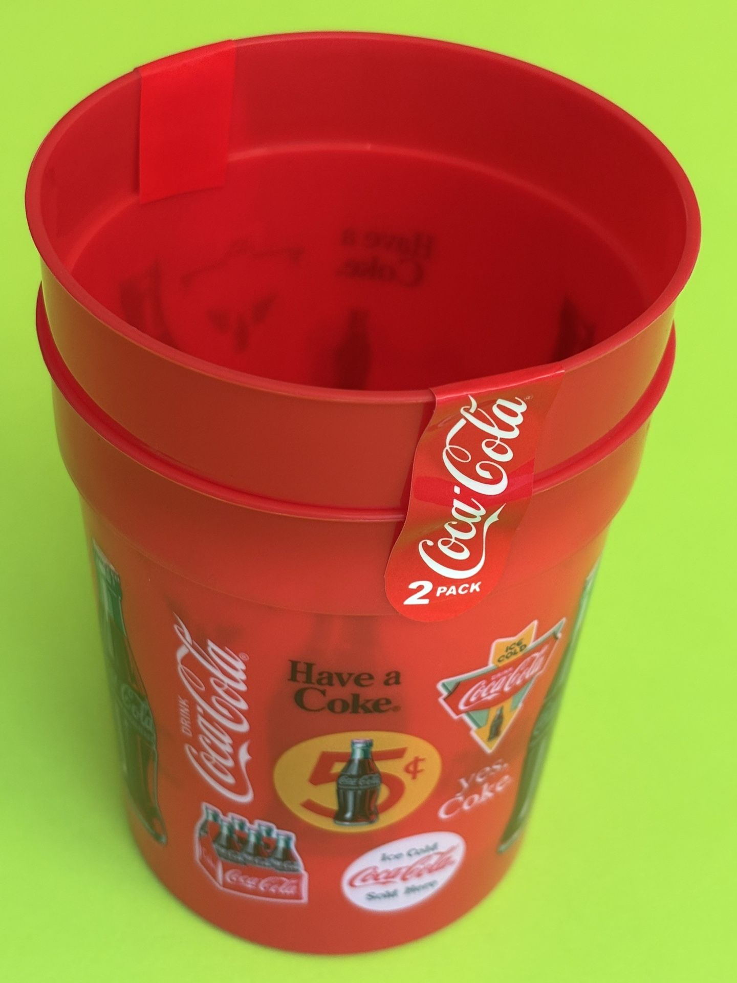 2 Coca-Cola 25oz Drinking Cup