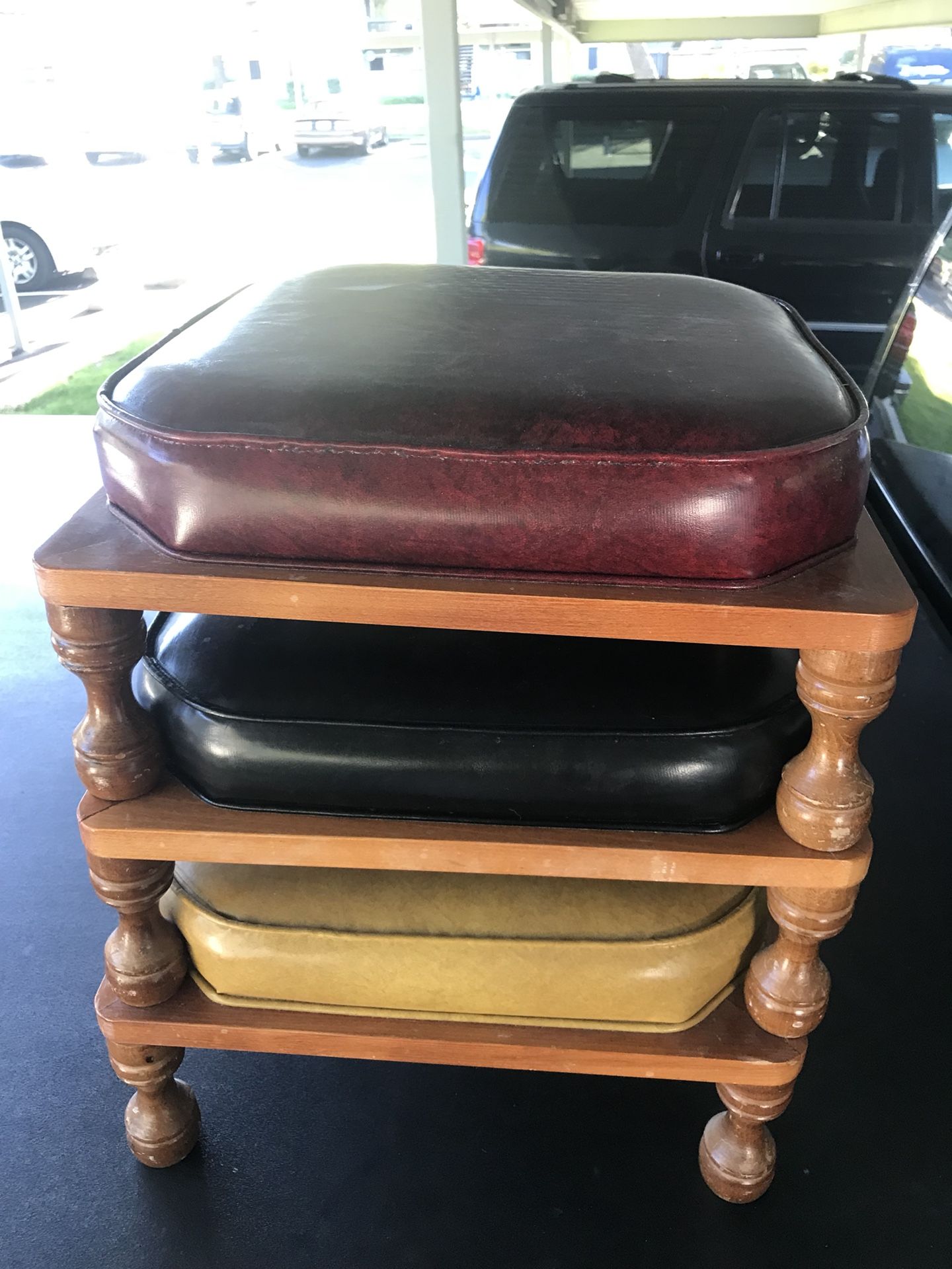 Mid Century Vintage Ethan Allen Stackable Footstools