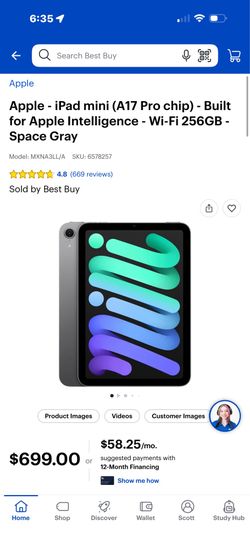 iPad Mini A17 pro 256gb