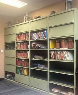 7 tiers 36” wide and non-locking file cabinet