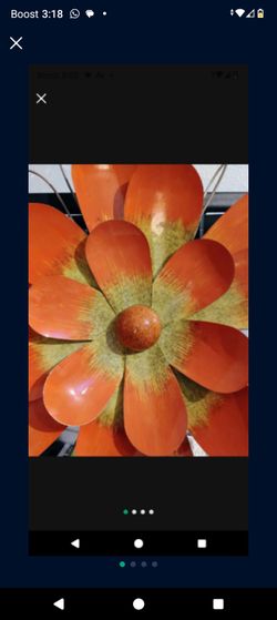 Bright Metallic Orange Yellow Spring Flower Art Wall Decor Metal