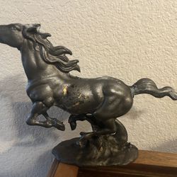 Vintage Hand Cast Bronze Horse Sculpture 