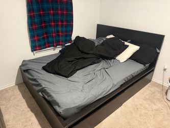 Bed frame with bed tv and drawer