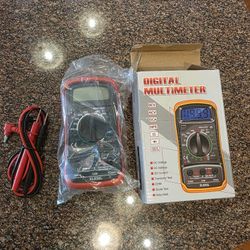 Brand new digital multimeter voltmeter with test leads (9v battery no included)
