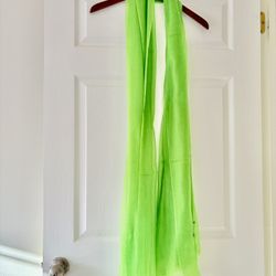 100 % Cashmere Featherweight Lime Green Long scarf 