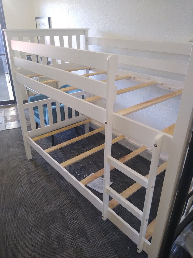 White Twin Size Bunk Bed Frame For, Offer Up Bunk Beds