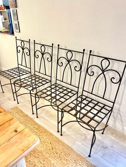 Wrought Iron Chair Set with Custom Chair Pads