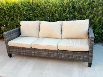 Outdoor wicker patio couch