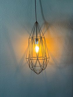 Black Metal Plug in Light Hanging Light Fixture with Cord