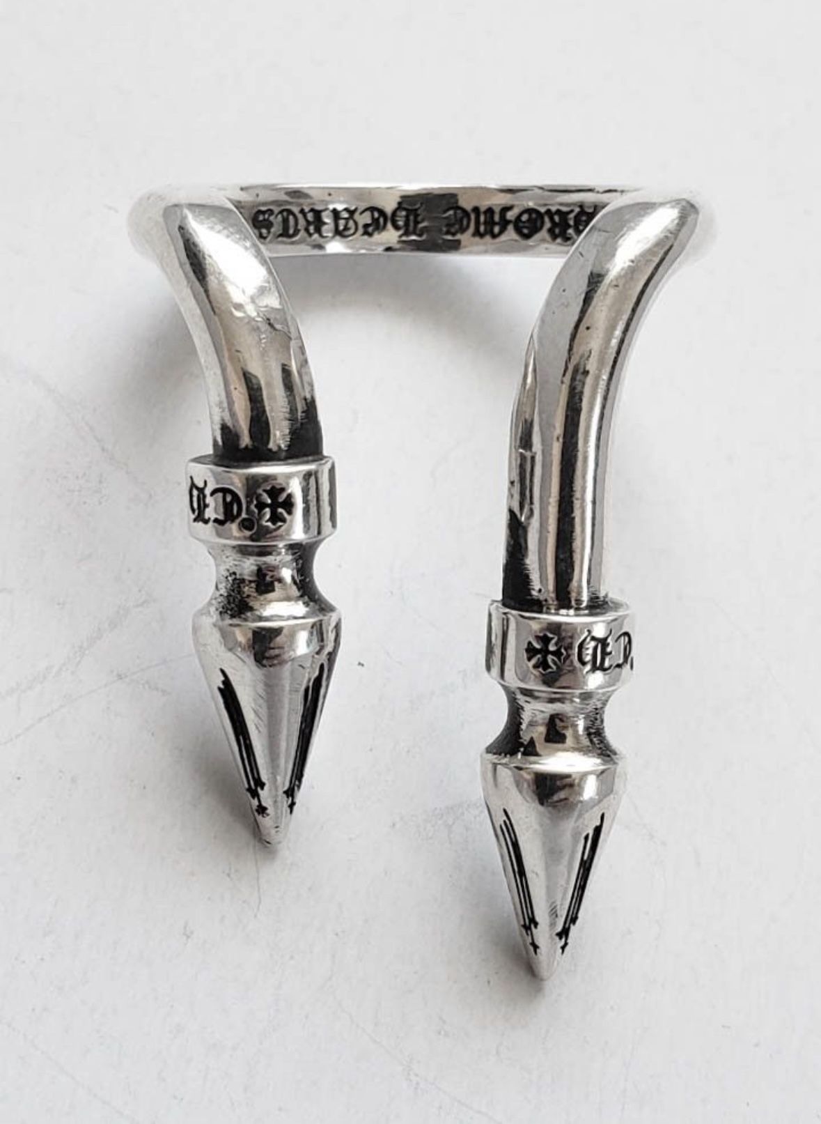 AUTHENTIC Chrome Hearts double spike ring size 10