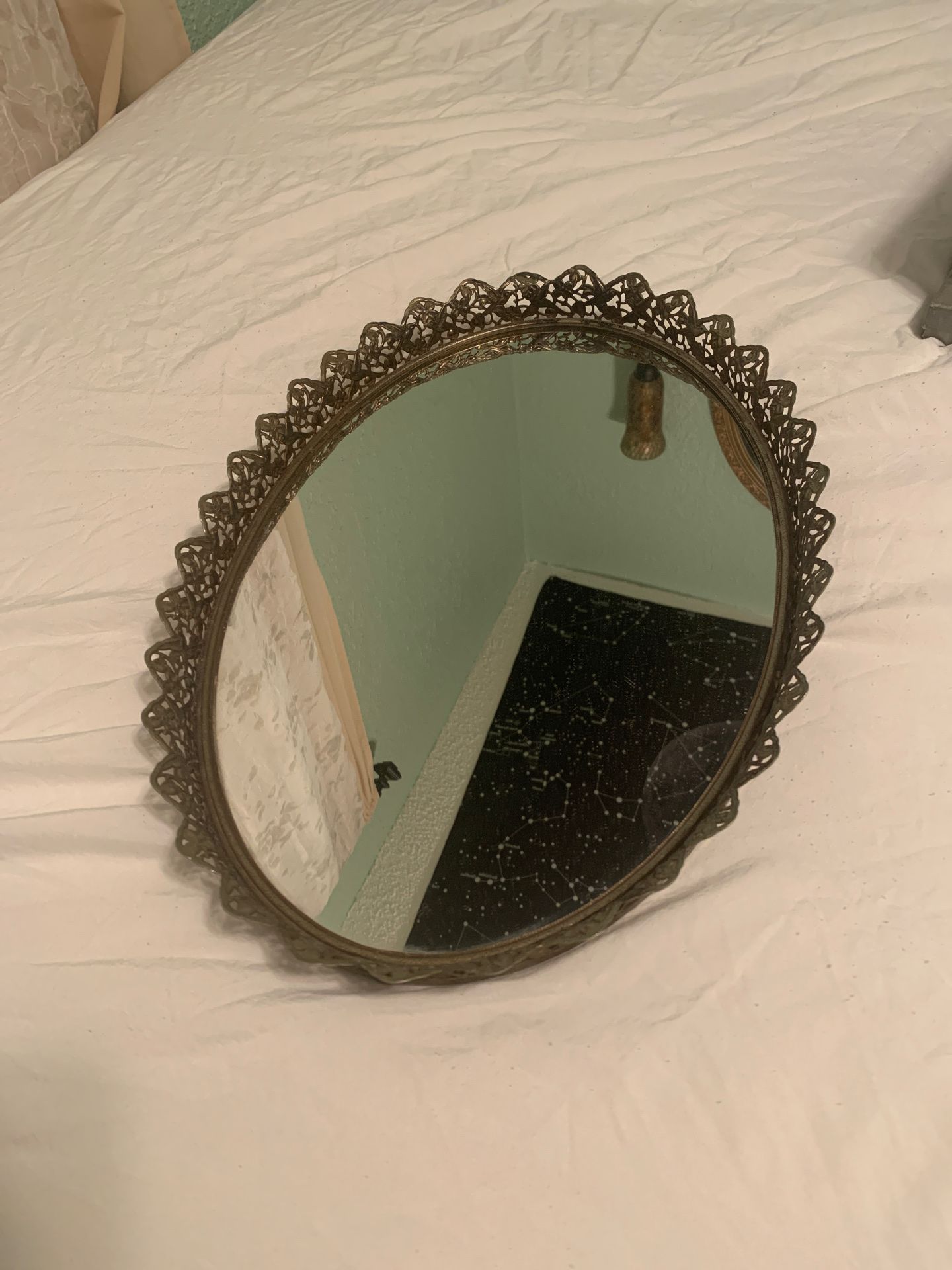 Ornate Mirrored Desk Tray / Wall Hanging