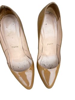 Title: Christian Louboutin Nude Patent Pumps Sz 38.5 — Authentic, Made in Italy