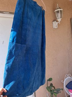 Vtg Bagatelle large blue suede leather  skirt