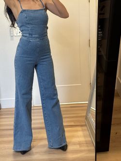 💙 Good American Denim Lace-Up Back Jumpsuit – Size 1