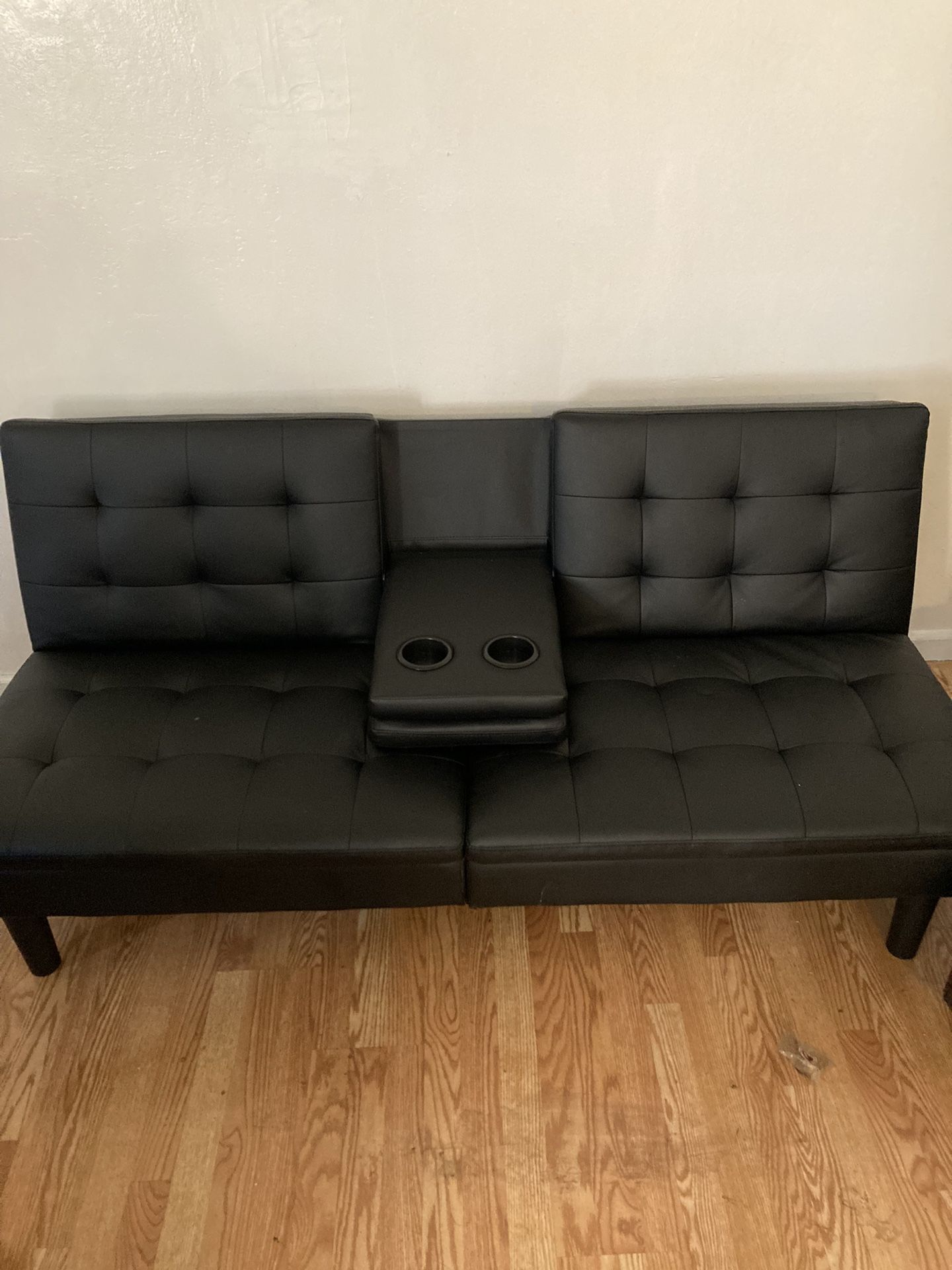 Leather Couch/ Futon