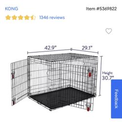 KONG® Ultra-Strong & Durable Double Door Wire Dog Crate w/ Divider Panel  X-Large