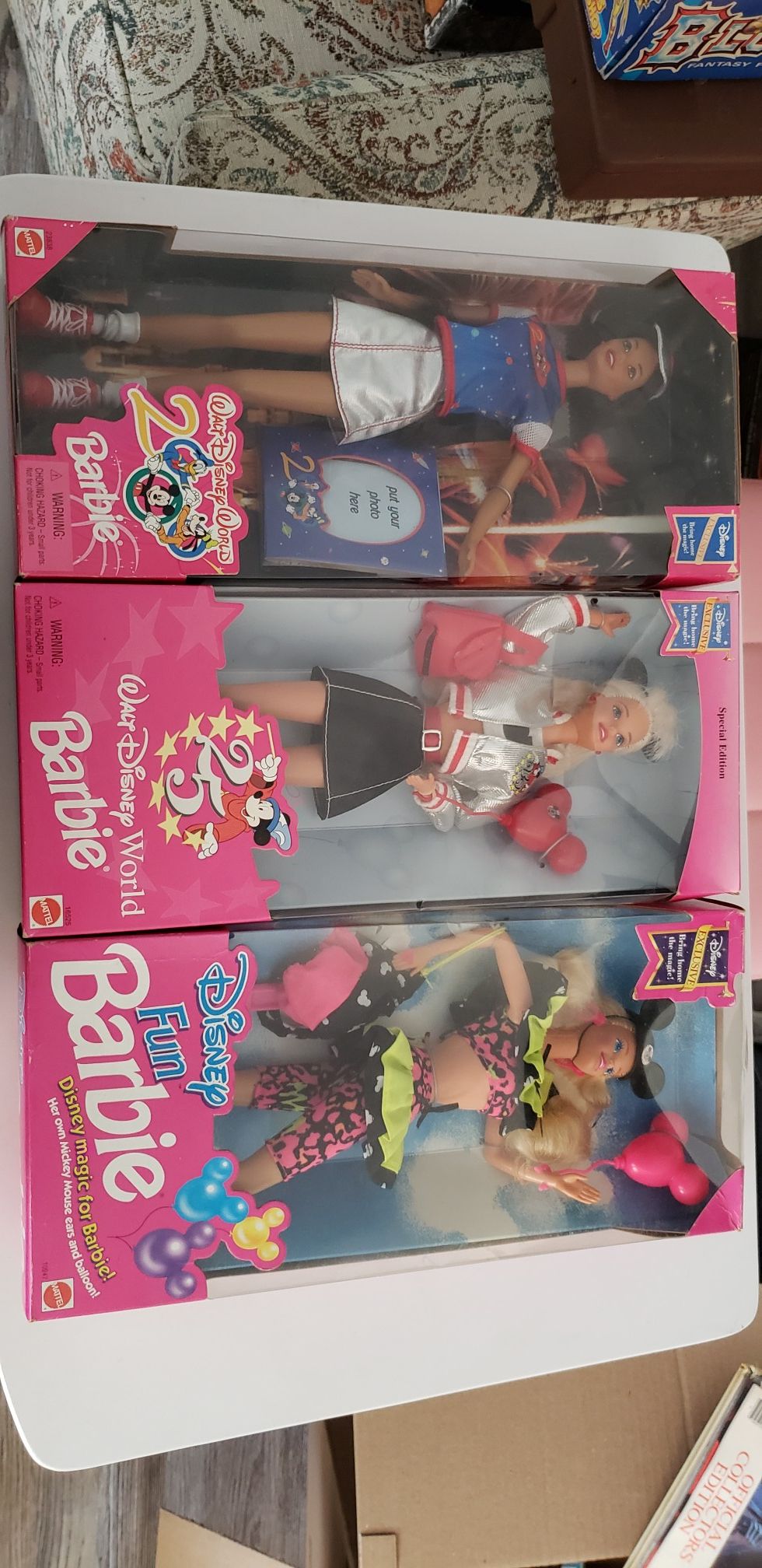 Disney Barbies, Lot of 3 MIB