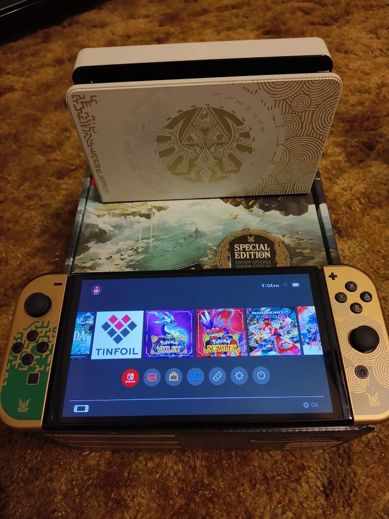 Modded Switch OLED Tear Of The Kingdom With 512GB Micro SD Card