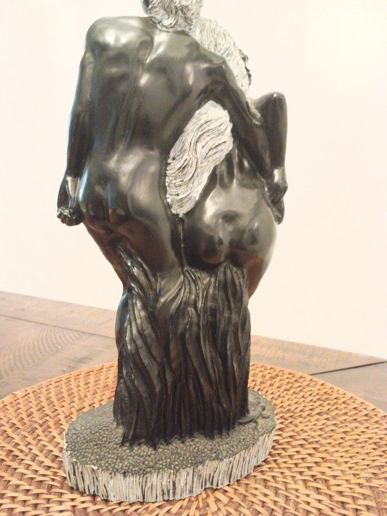 Frank Schirman 1970 Vintage Black Coral Adam And Eve Sculpture Hawaii