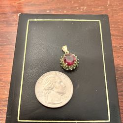 14K Rubellite & Tourmaline Pendant.