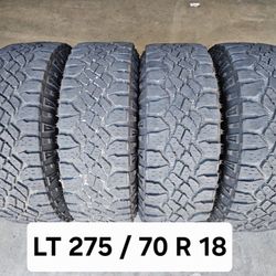 LT 275 / 70 R 18 (4) TIRES GOODYEAR 