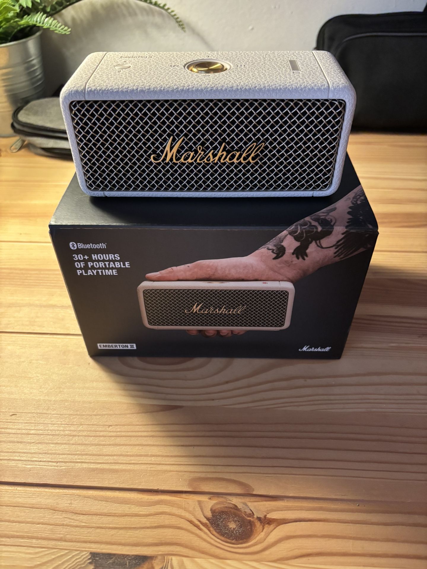 Marshall Emberton II Portable Bluetooth Speaker, Cream Marshall Emberton II Portable Bluetooth Speaker, Cream