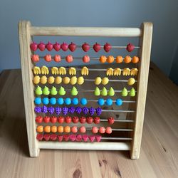 B. toys- Two-Ty Fruity!- Wooden Abacus for Kids- Developmental Learning Toy- Classic Sorting Bead Math Toy with 100 Beads