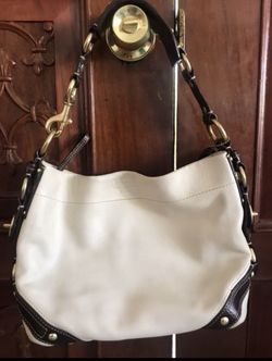 Authentic coach leather white bag