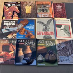 Lot of 12 Wood Carving Woodworking Scroll Saw Books Magazines