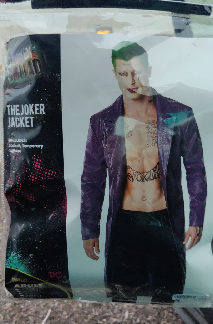 Adult JOKER JACKET W TEMP TATTOOS XL