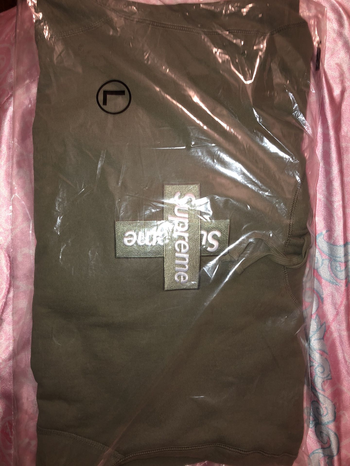 Supreme Cross Box Logo Light Olive Sz Large