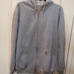 Carhartt Gray Zipped Hoodie Adult Small