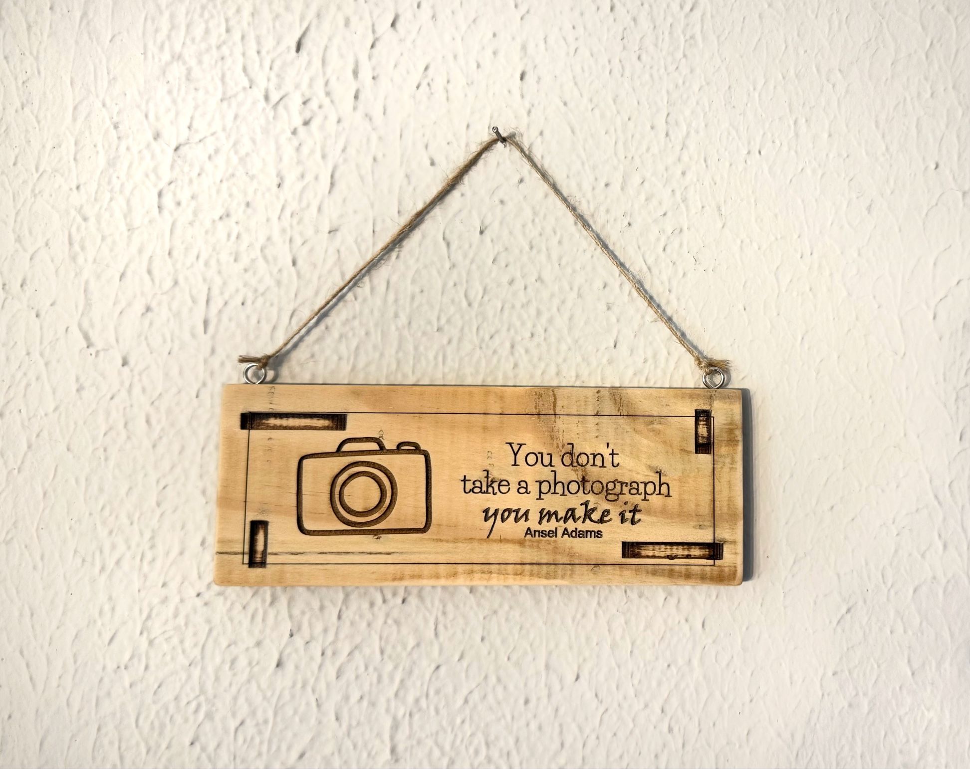 Engraved wooden plaque