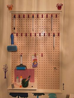 Pink Pegboard Organizer
