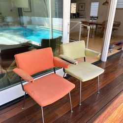 Set Of (2) Vintage Mid century Armchairs 