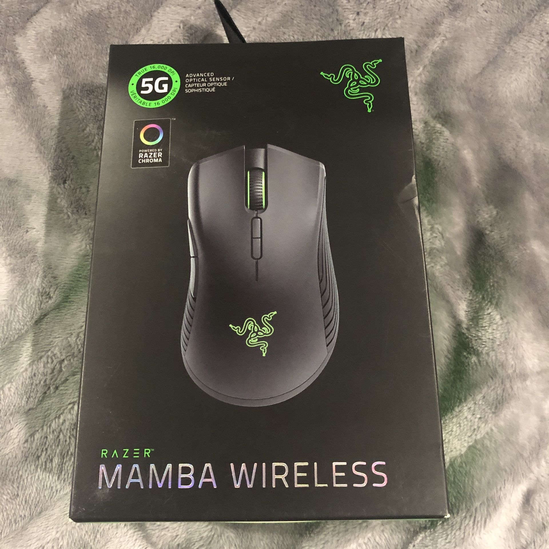 Brand New And Sealed - Razer Mamba Wireless Gaming Mouse: 16,000 DPI Optical Sensor - Chroma RGB Lighting - 7 Programmable Buttons - Mechanical Switch