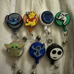Disney Pooh/stitch/black Panther/ Zero/baby Yoda/ Jack Skeleton Lanyard Reel 