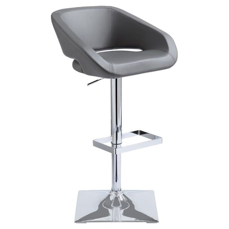 Modern Faux Leather Adjustable Stool/Chair in Gray