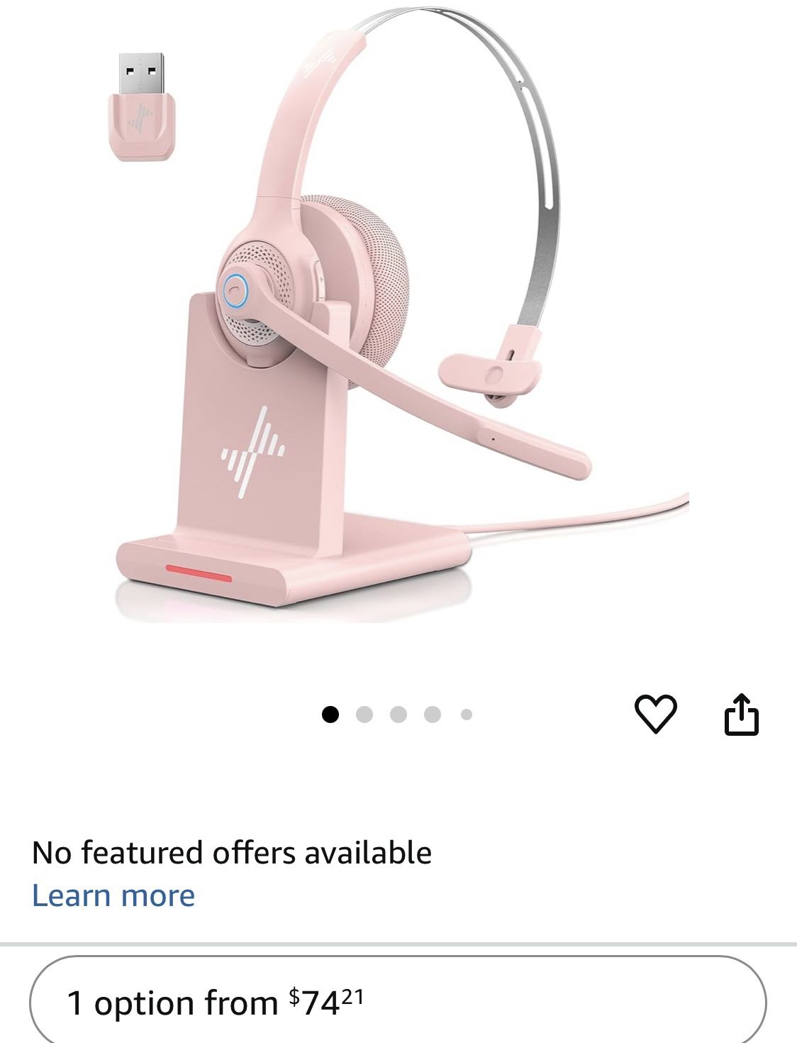 Headset Wireless, w AI Noise Cancelling Microphone Bluetooth Headset - Bluetooth