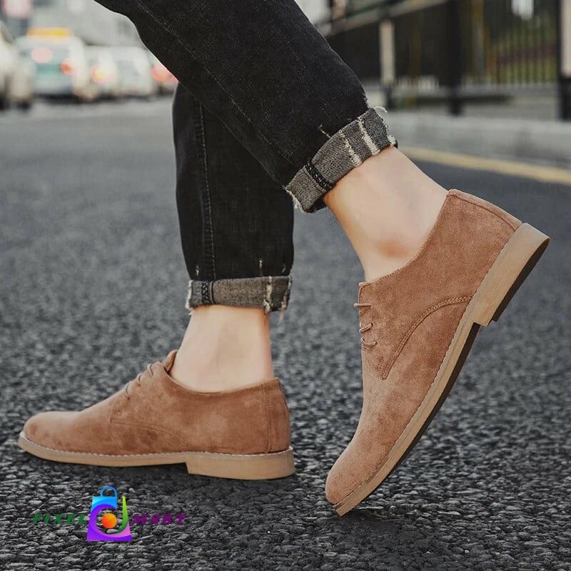 Men's Trend Casual Shoes Men's Suede Oxford Wedding Leather Dress Men's Shoes Men's Dress Flats

