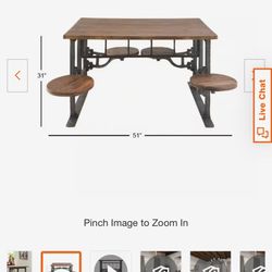 Rustic Wooden Table With Swivel Chairs 