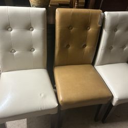 Pier1 Imports Faux Leather Chairs (Set Of 3)