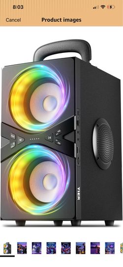 Party Bluetooth Speaker:80W Peak Large Stereo Sound for Outdoor,Deep Bass,TWS,Loud with Lights,Portabe Wireless Big Speakers with Long Playtime,House,
